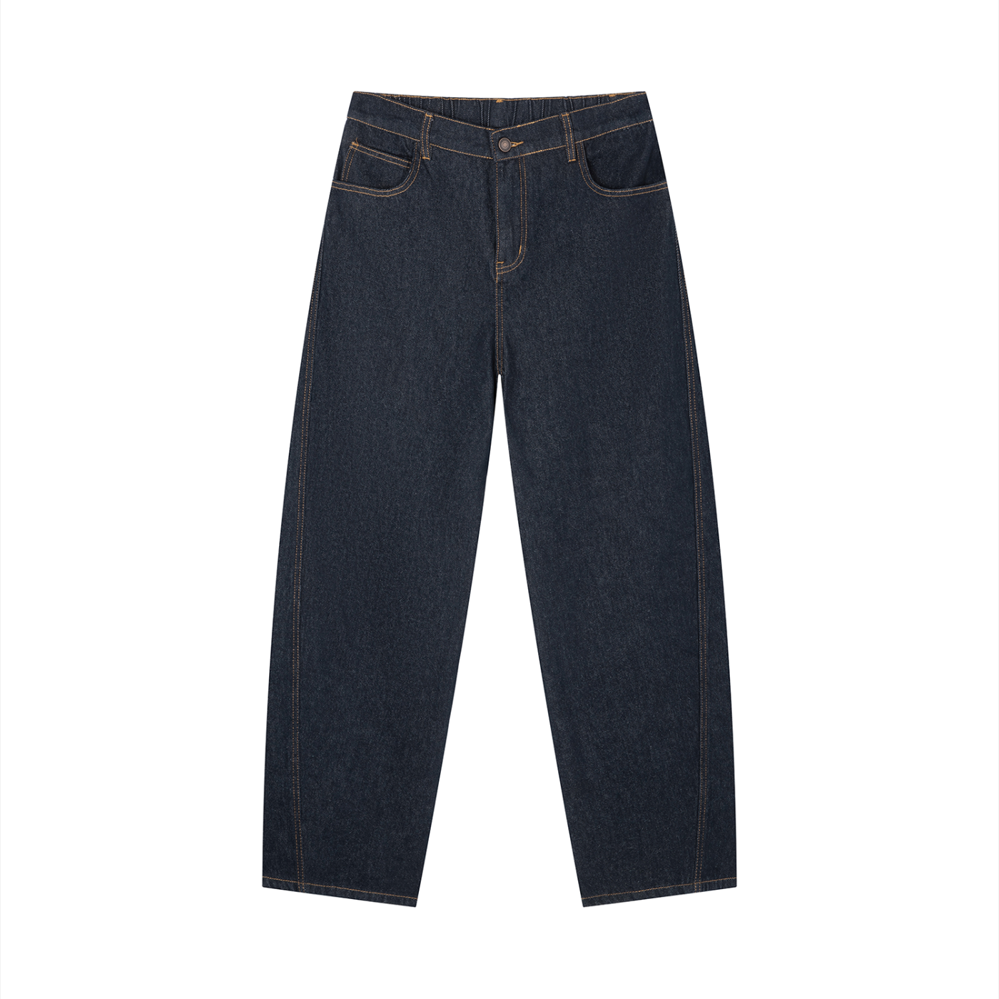 Aizome – Men's Vintage Washed Barrel Leg Jeans (Red Monogram)