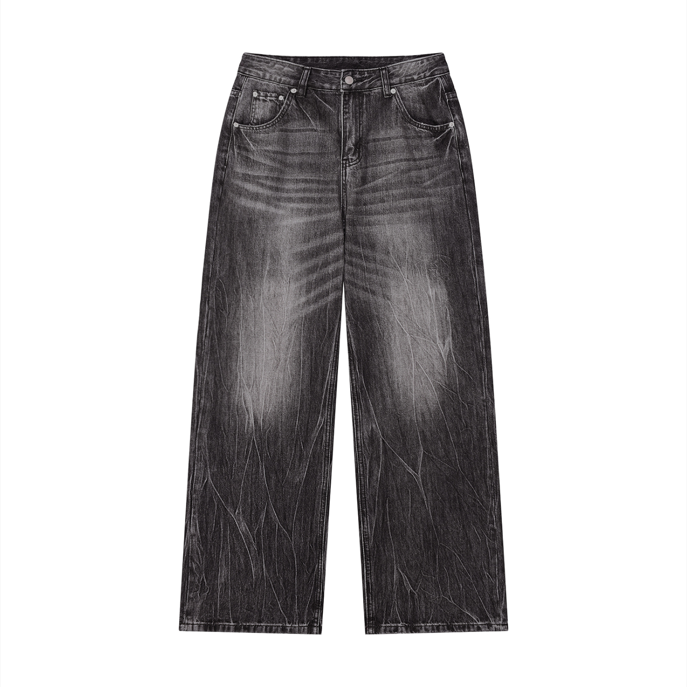Kage - Men’s Vintage Wash Wide Leg Jeans