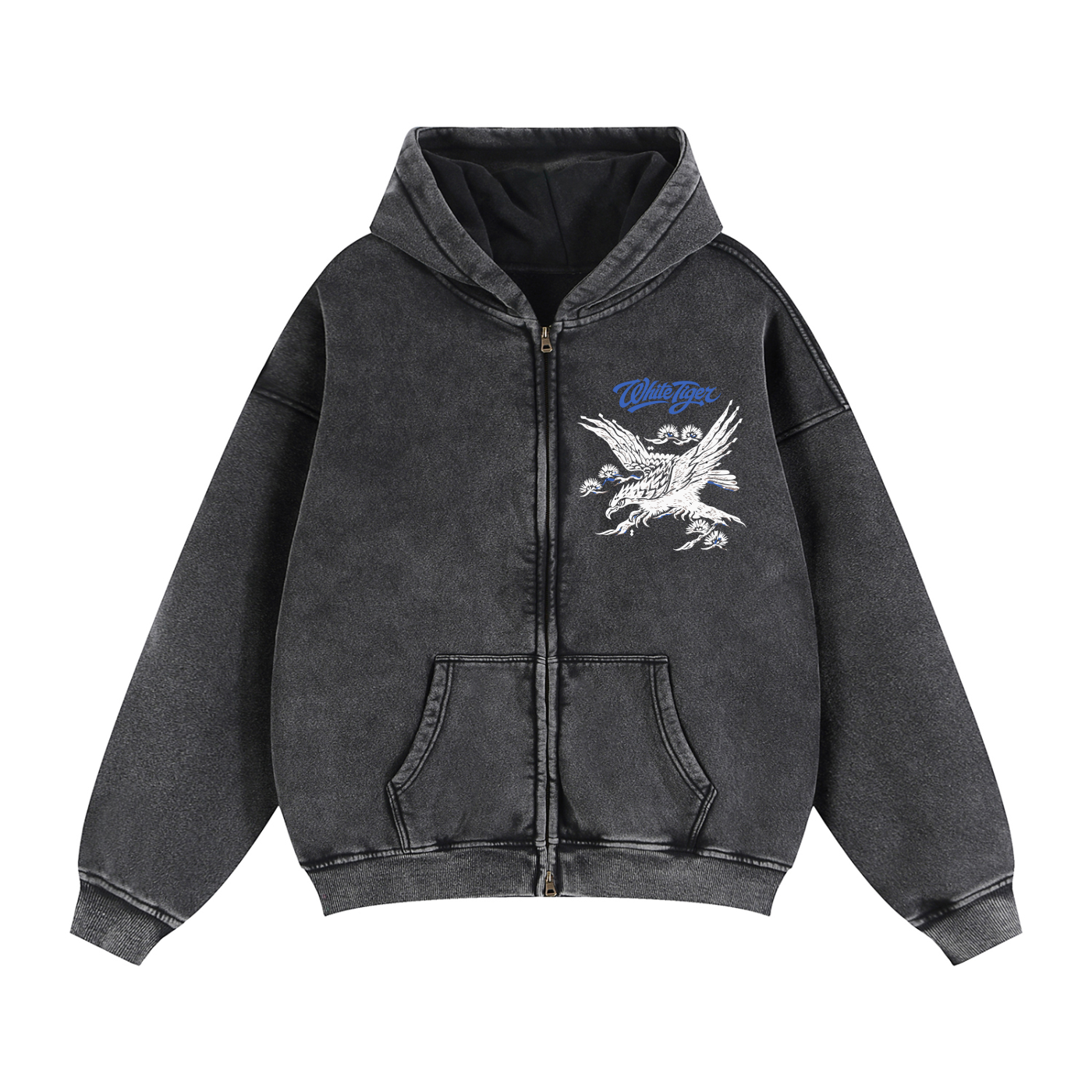 Yokosuka - Unisex Zip-Through Boxy Fleece Hoodie