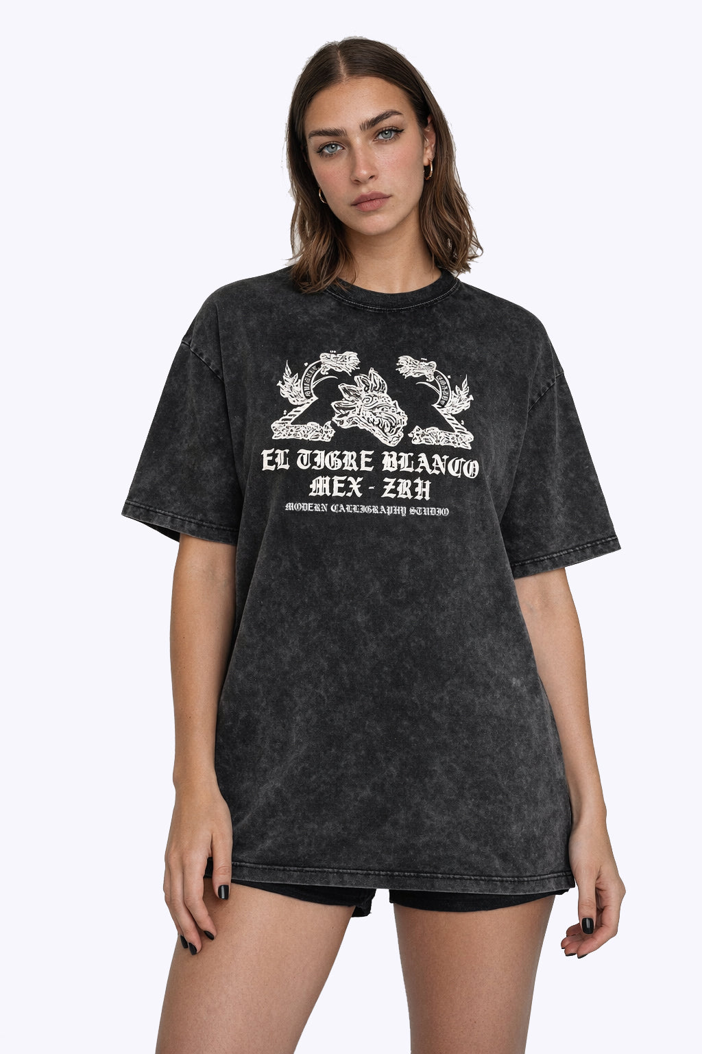 Quetzalcōātl - Snow Washed Oversized T-Shirt
