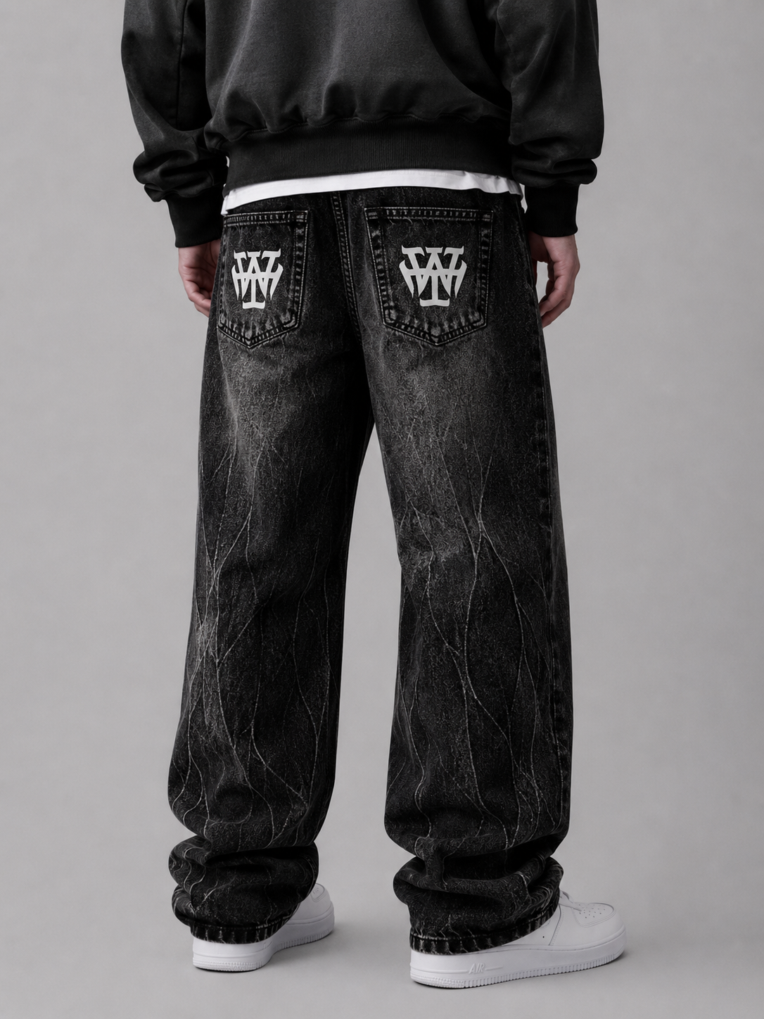 Kage - Men’s Vintage Wash Wide Leg Jeans