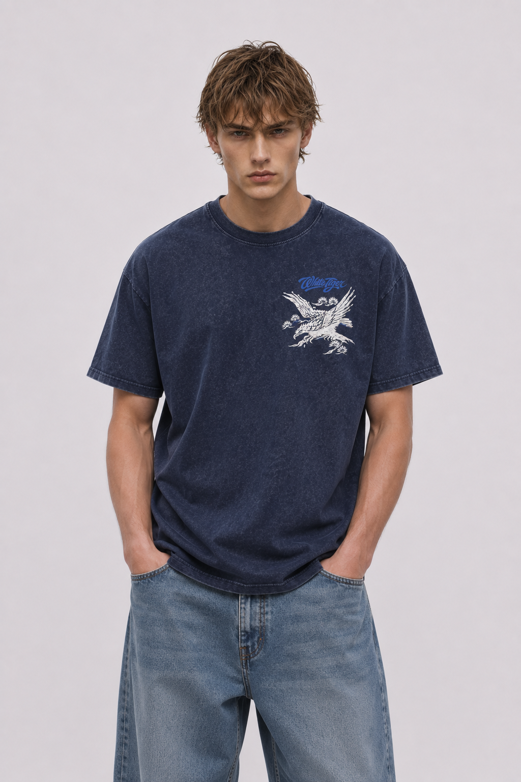 Yokosuka  - Snow Washed Oversized Cotton T-Shirt