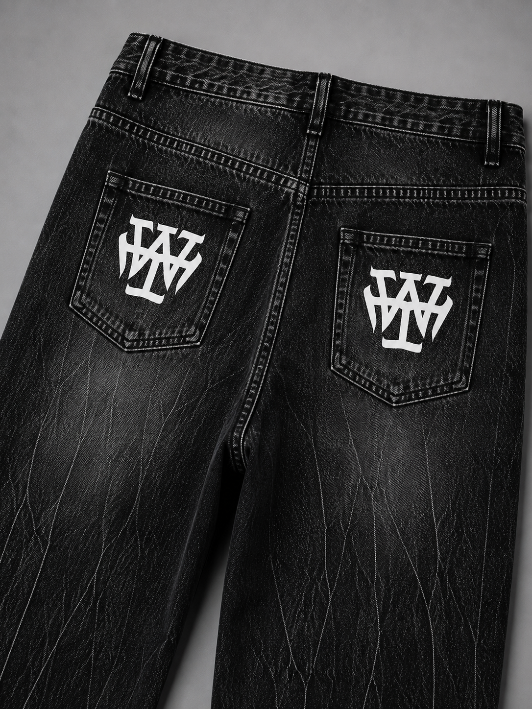 Kage - Men’s Vintage Wash Wide Leg Jeans
