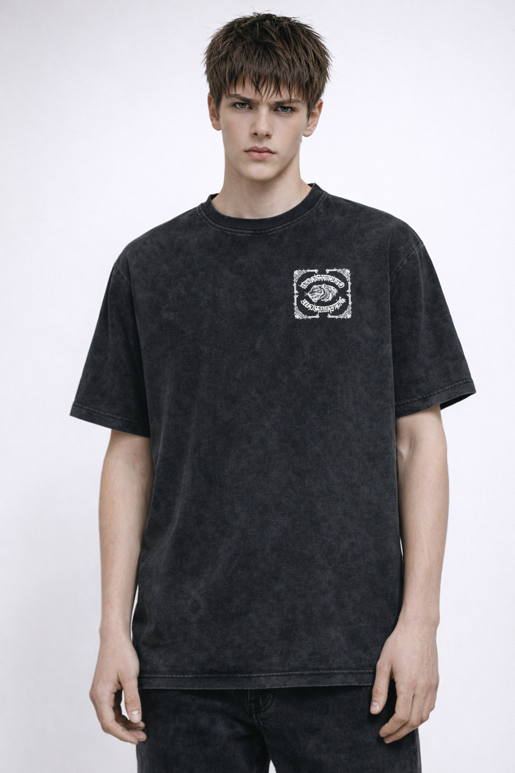 Furēmu - Snow Washed Oversized Cotton T-Shirt