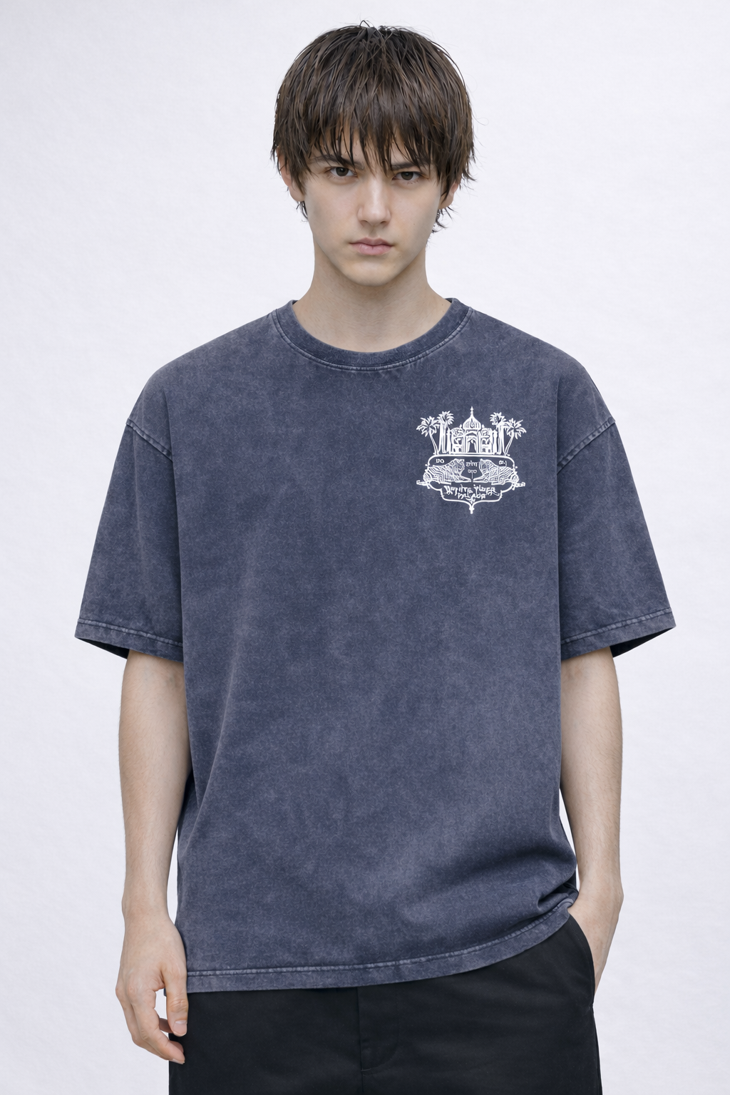 Kyūden - Snow Washed Oversized T-Shirt