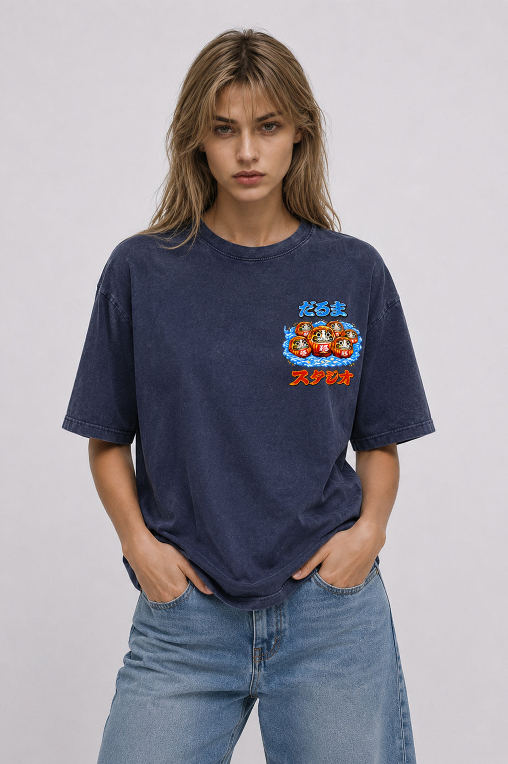 Daruma - Snow Washed Oversized Cotton T-Shirt