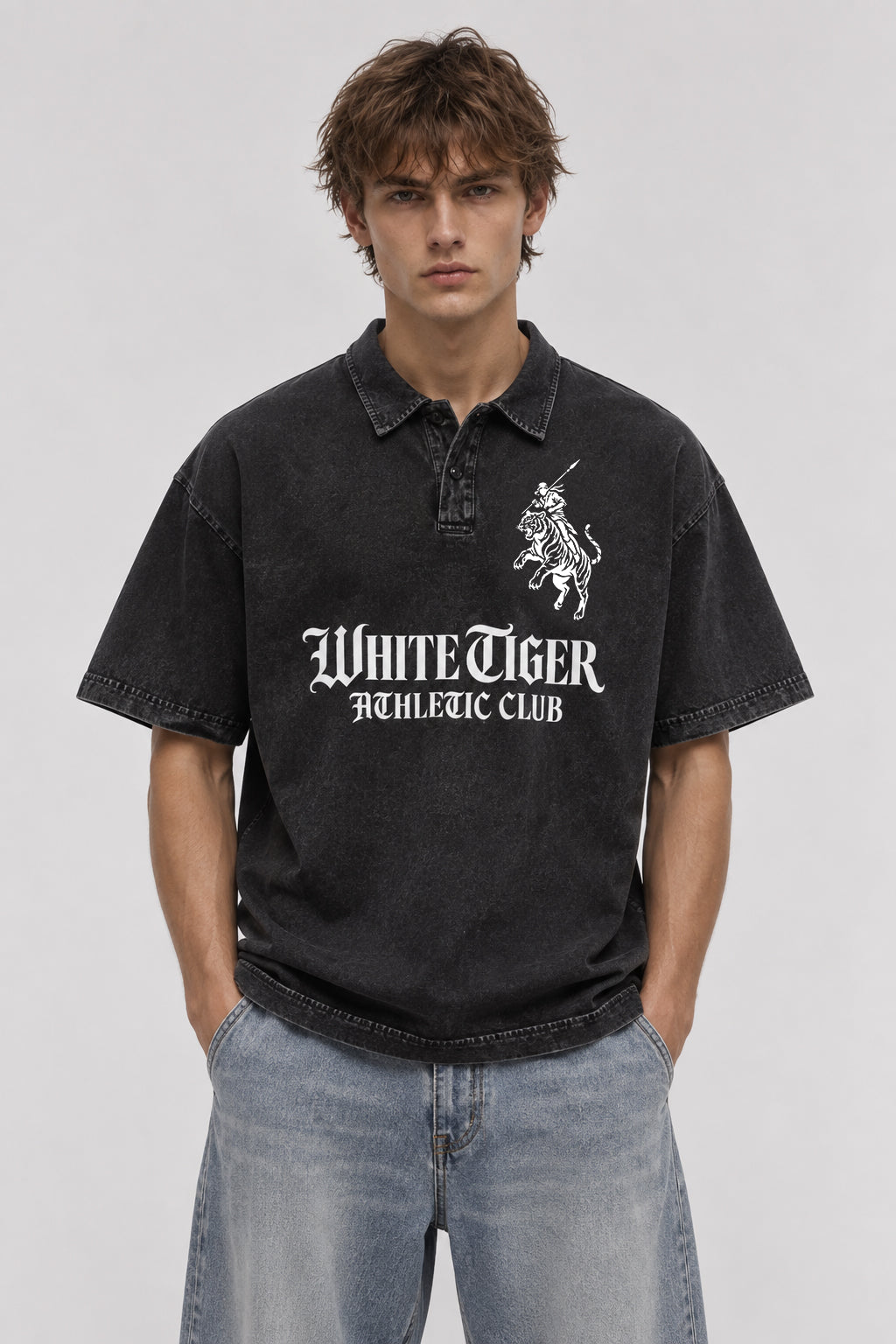 Athletic Club - Unisex Heavyweight Snow-Washed Polo T-Shirt