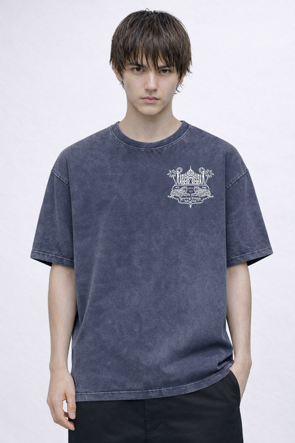 Kyūden - Snow Washed Oversized T-Shirt